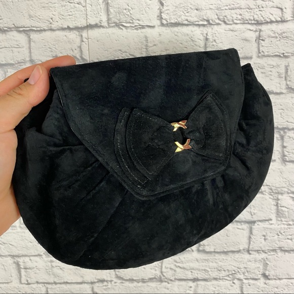 Vintage 80's velvet clutch - Picture 2 of 8